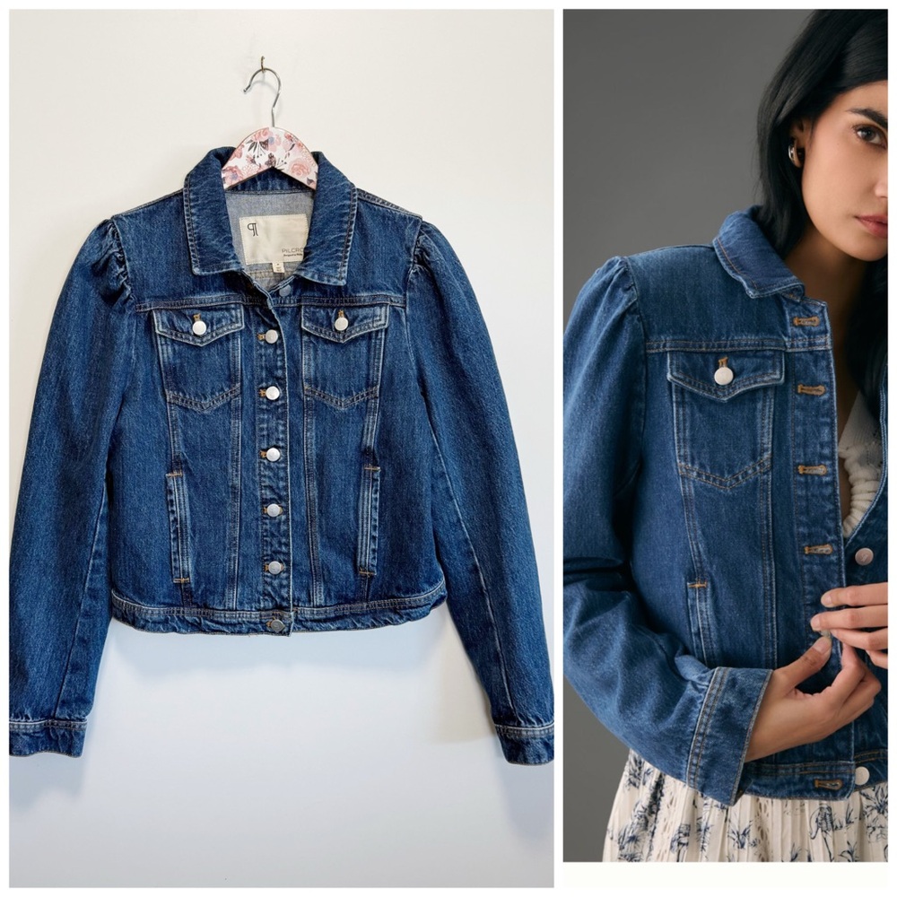 Anthropologie PILCRO Puff Sleeve Denim Jean Jacket Women’s Medium M